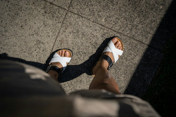 Summer outfit styled with leather sandals