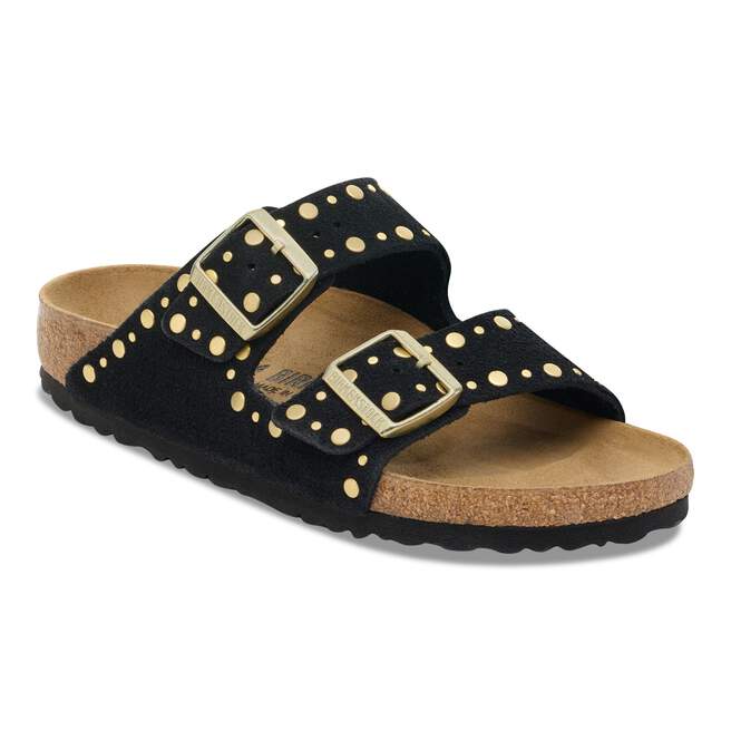 Birkenstock Arizona Rivets sandals in Black Suede - main view