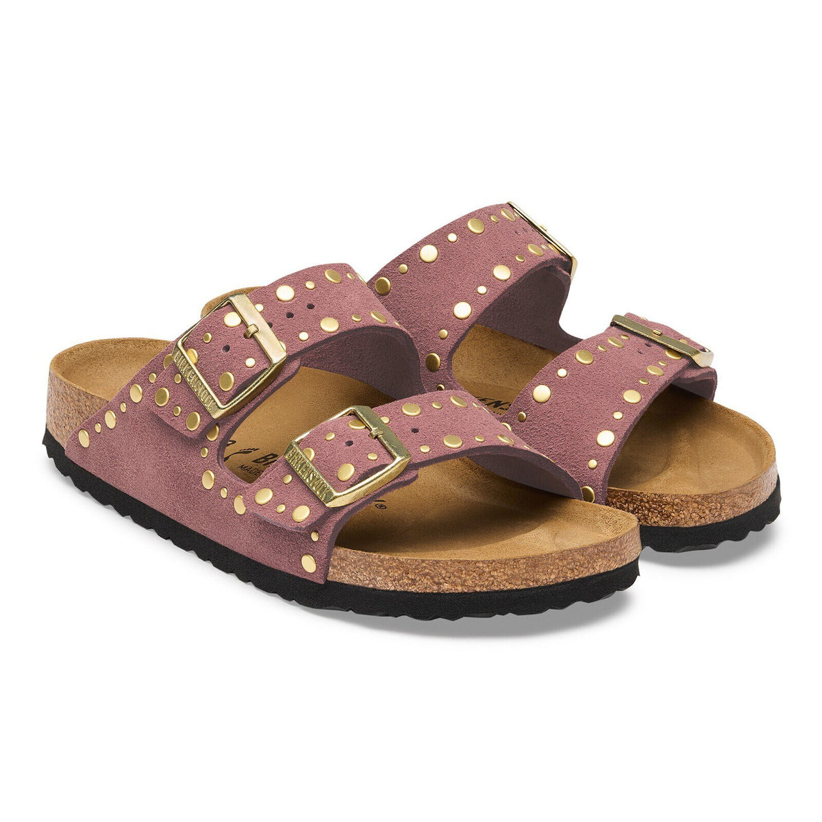 Pair of Birkenstock Arizona Rivets sandals in Pepper
