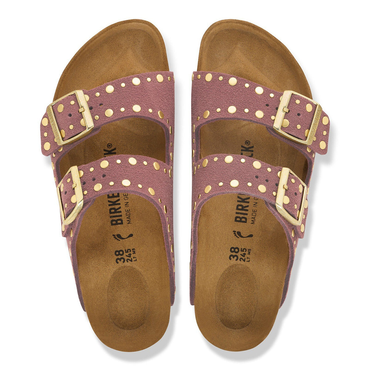 Birkenstock Arizona Rivets sandals in Pepper - top view
