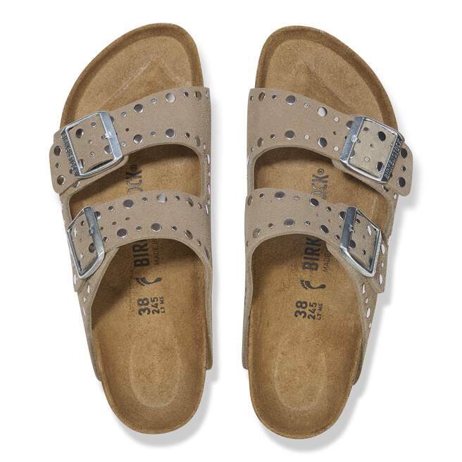 Birkenstock Arizona Rivets sandals in Taupe - top view